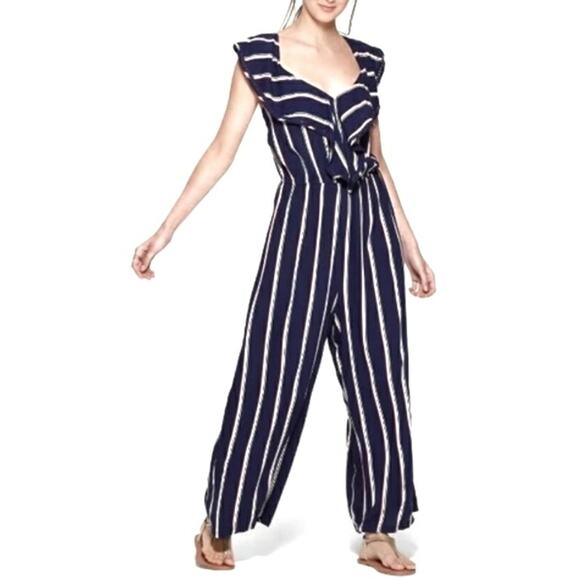 Xhilaration | Ruffle Flounce Striped Jumpsuit - Picture 1 of 10